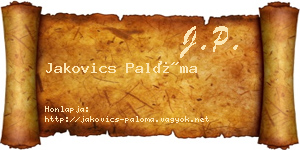 Jakovics Palóma névjegykártya