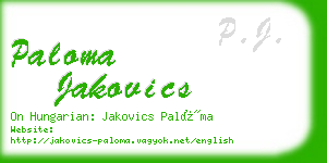 paloma jakovics business card